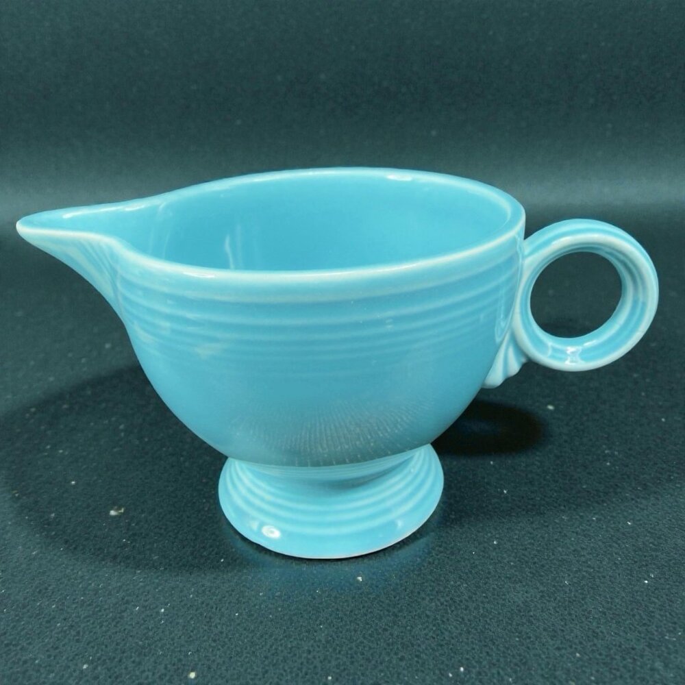 Fiesta Blue Turquoise Fiestaware‎ Small Pitcher Creamer Jug USA Pottery Marked